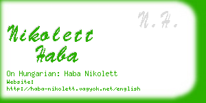 nikolett haba business card